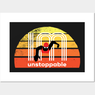 Retro IM unstoppable womens swimming 2 Posters and Art